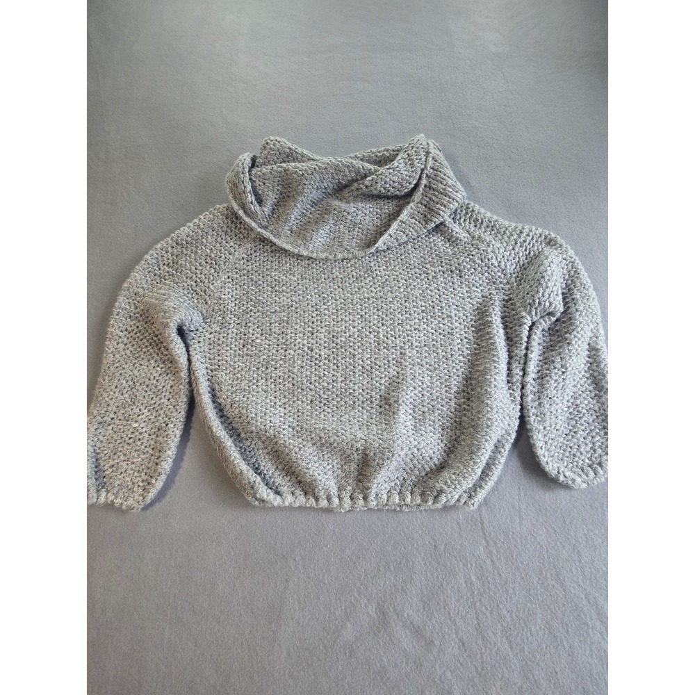 Debut Cowl Neck Sweater Women Large Grey Chunky Knit‎ Raglan Relaxed C10074